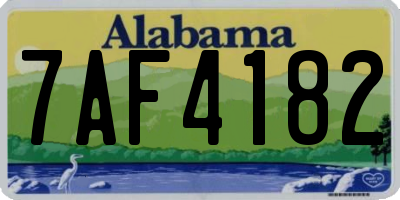 AL license plate 7AF4182