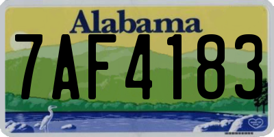 AL license plate 7AF4183