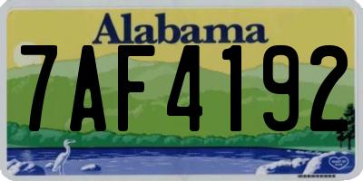 AL license plate 7AF4192
