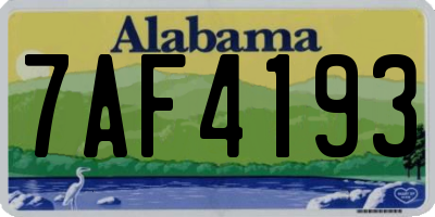 AL license plate 7AF4193