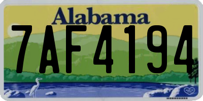 AL license plate 7AF4194
