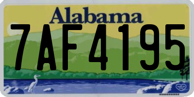 AL license plate 7AF4195