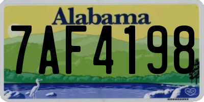 AL license plate 7AF4198