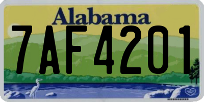 AL license plate 7AF4201