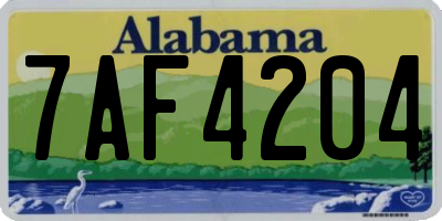 AL license plate 7AF4204
