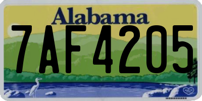AL license plate 7AF4205