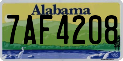 AL license plate 7AF4208