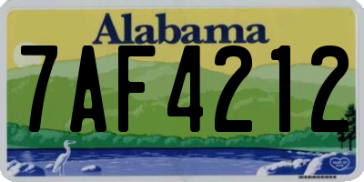 AL license plate 7AF4212