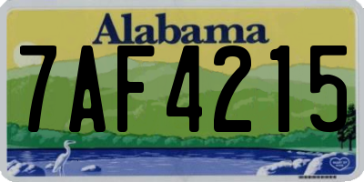 AL license plate 7AF4215