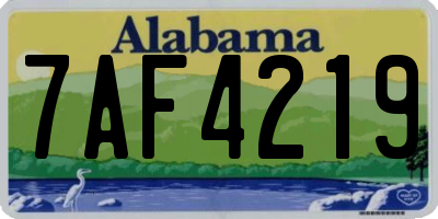 AL license plate 7AF4219