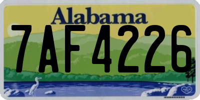 AL license plate 7AF4226
