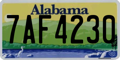 AL license plate 7AF4230