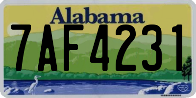 AL license plate 7AF4231