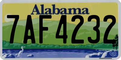 AL license plate 7AF4232