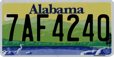 AL license plate 7AF4240