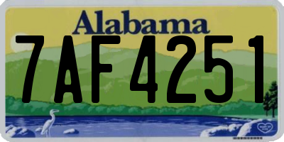 AL license plate 7AF4251