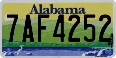 AL license plate 7AF4252