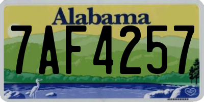AL license plate 7AF4257
