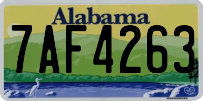 AL license plate 7AF4263