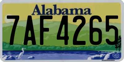 AL license plate 7AF4265