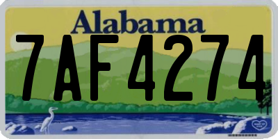 AL license plate 7AF4274