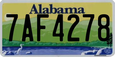 AL license plate 7AF4278