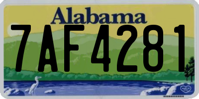 AL license plate 7AF4281