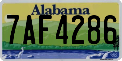 AL license plate 7AF4286