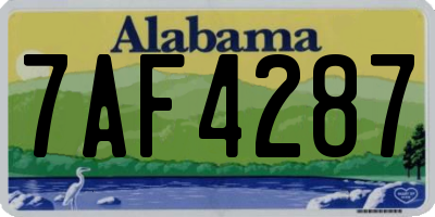 AL license plate 7AF4287