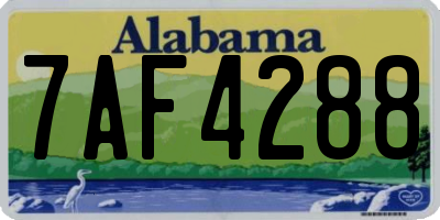 AL license plate 7AF4288