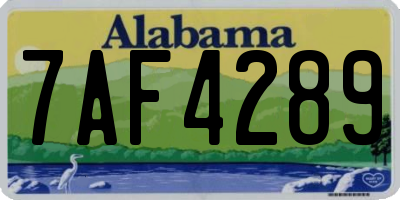 AL license plate 7AF4289