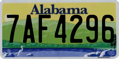AL license plate 7AF4296