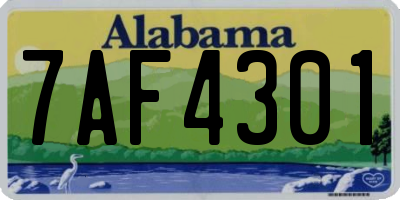 AL license plate 7AF4301