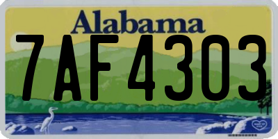AL license plate 7AF4303