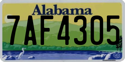 AL license plate 7AF4305