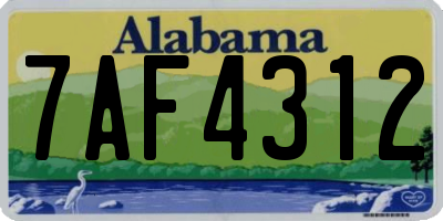 AL license plate 7AF4312