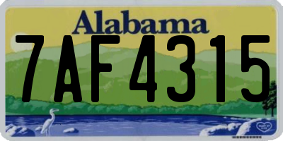 AL license plate 7AF4315