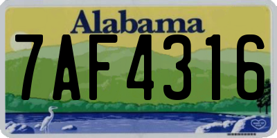 AL license plate 7AF4316