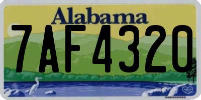 AL license plate 7AF4320