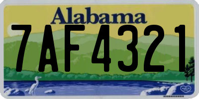 AL license plate 7AF4321