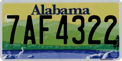 AL license plate 7AF4322
