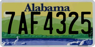 AL license plate 7AF4325