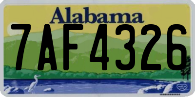 AL license plate 7AF4326