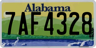 AL license plate 7AF4328