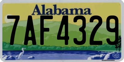 AL license plate 7AF4329