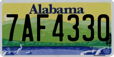 AL license plate 7AF4330