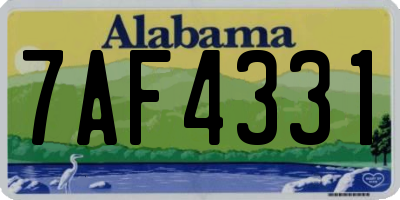 AL license plate 7AF4331