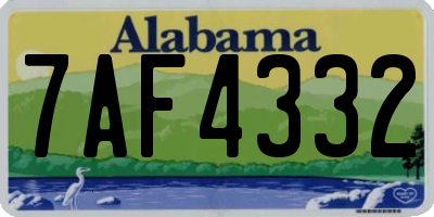 AL license plate 7AF4332