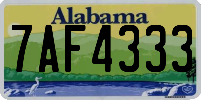 AL license plate 7AF4333