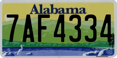AL license plate 7AF4334